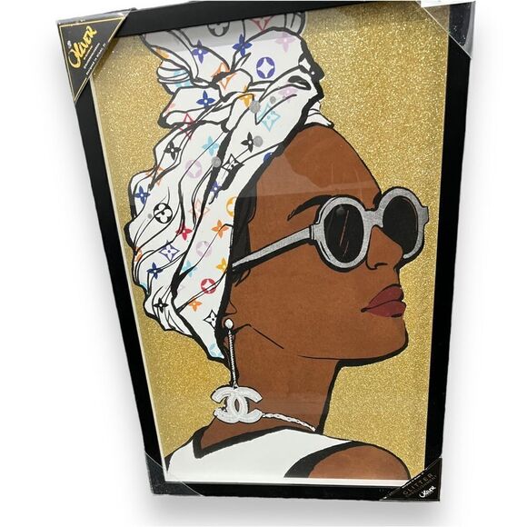 Oliver Gal Fashion Glass Frame picture Fashion Designer Glitter Women‎ Headwrap - Picture 1 of 7